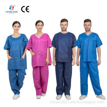 Custom Wholesale Medical PP SMS Disposable Scrub Suit